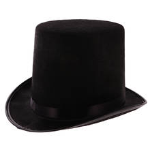 Sombrero de copa negro alto victoriano Steampunk Magician Ringmaster, accesorios de disfraz 2024 - compra barato