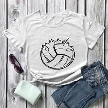 Volleyball Game Day T-shirts Volleyball Fan Shirt Unisex shirts street style 100%cotton causal grunge tumblr tee tops 2024 - buy cheap