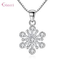 Personality Temperament 925 Sterling Silver Snowflake Necklace Women Girl Cubic Zircon Ice Flower Necklace Jewelry 2024 - buy cheap