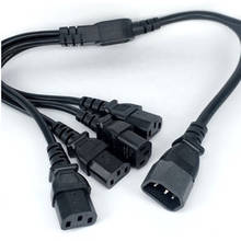 Enchufe macho IEC 320 C14 de alta calidad a cable de alimentación divisor tipo Y hembra 4XC13, C14 a 4 x C13, 250V/10A # 2024 - compra barato