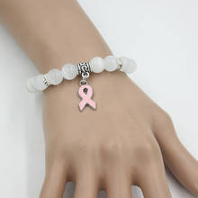 Pulseira feminina rosa opala branca, bracelete feminino para aumentar a seios 2024 - compre barato