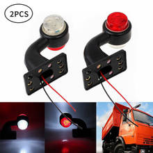 1 Pair Car Truck Trailer Side Marker Clearance Light 12V/24V LED Double Elbow Warning Lamp Red White 6LED Side Marker Lights 2024 - buy cheap