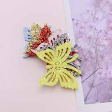 60Pcs/Lot Big Size 3CM Christmas Butterfly Padded Appliques For Headwear Decoration Handmade Hair Clip Accessories 2024 - buy cheap