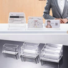 1Pc Clear Business Card Case Holder Desk Shelf Box Storage Display Stand Acrylic Plastic Desktop Card Case Single /Double Grid 2024 - купить недорого