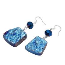 GG Jewelry-pendientes de cuarzo de Color azul y titanio para mujer, aretes de plata con palanca trasera, estilo lindo 2024 - compra barato