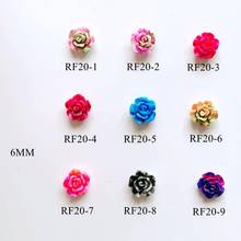 Decoração de unhas artísticas resina flor-cores diferentes 6mm decoração com rosas flores 2024 - compre barato