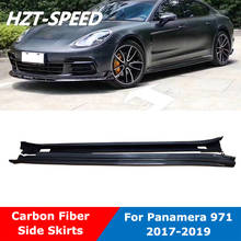 Carbon Fiber Car Side Skirts Extensions Lip Apron For Porsche Panamera 971 Modify 2017-2019 2024 - buy cheap