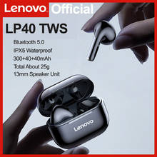 Lenovo-auriculares inalámbricos LP40 originales, audífonos Air con Bluetooth 5,0, TWS, micrófono HD, estéreo, cancelación de ruido, para Android e IOS 2024 - compra barato