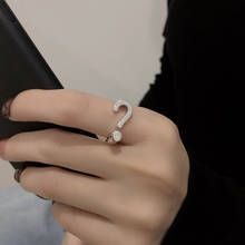 Эстетическое Творческий вопросительного знака, обручальное кольцо для женщин серебристый цвет открыт кольцо и мужчин, свадебные ювелирные изделия, подарок 2024 - купить недорого