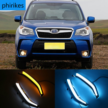 LED blanco impermeable DRL para Subaru Forester 2013 2014 2015 2016 2017, accesorios de coche, luz diurna, antiniebla 2024 - compra barato