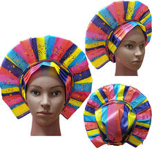 Multicolor splicing African Aso Oke sego Headtie High quality  Nigerian Traditional wedding use 016 sego headtie 2024 - buy cheap