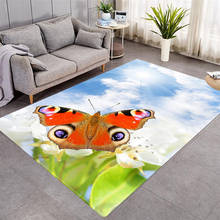 Шаблон, красивая бабочка 3D печать ковер гостиная спальня диван коврик утолщенный Туалет нескользящий напольный коврик декоративный коврик 2024 - купить недорого