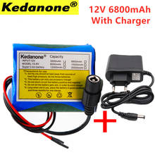 KEDANONE-batería recargable de iones de litio para cámara de videovigilancia, pila de 6800mAh y 12V, 18650 mAh, cargador para UE y EE. UU. + Compras gratis 2024 - compra barato