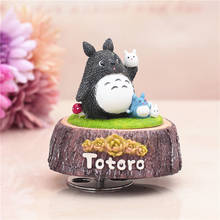 Totoro de desenho animado de resina, caixa de música rotatória para reunião clássica, boneco do meu vimagem, totoro, artesanato, presente de aniversário 2024 - compre barato