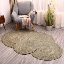 Waterweed Woven Area Rugs Hand-woven Circular Floor Mats For Living Room Coffee Table Carpet Bedroom Straw Carpet 2024 - buy cheap