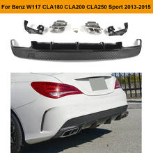 Car Rear Bumper Diffuser Lip With Exhaust Tips For Mercedes Benz W117 CLA180 CLA200 CLA220 CLA250 Sport Sedan 2014 2015 2024 - buy cheap