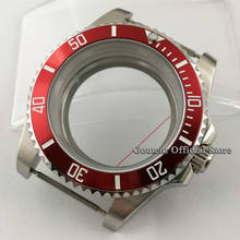 Funda de reloj de 40mm para NH35 NH36,MIYOTA 8205/8215/821A,DG2813 3804,ETA 2836, movimiento con bisel de titanio rojo, cristal de zafiro 2024 - compra barato