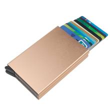 New Aluminum Double Box Card Holders Wallet Slim Rfid Protector Credit Card Protector ID Card Case Automatic Business Cardholder 2024 - buy cheap