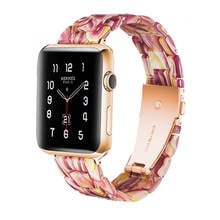 Resin strap for apple watch band 44mm 40mm 42mm 38mm bracelet Stainless Steel Buckle watchband for iwatch pulseira 5/4/3/2/1 2024 - buy cheap