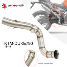 Alconstar- Motorcycle Exhaust Middle Pipe Link Exhaust Muffler Pipe Modification Stainless Steel For KTM790 DUKE790 2018 2019 2024 - buy cheap