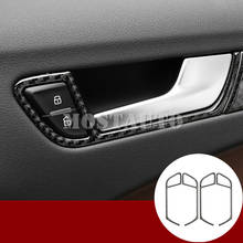 Embellecedor de marco de fibra de carbono para Manilla de puerta de coche, embellecedor de marco, accesorios para Interior de coche, 4 Uds., para Audi A4 S4 2024 - compra barato