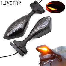 Motorcycle LED Turn Signals Indicator Rearview Fairing Mount Side Mirrors For Hyosung GT125R GT250R GT650R Kawasaki Z750S Z1000 2024 - buy cheap