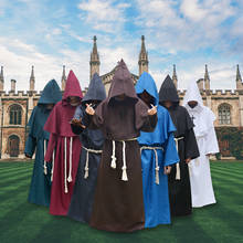 Disfraz de mago Medieval para Halloween, traje de monje Medieval Vintage, capa con capucha, decoración de fiesta 2024 - compra barato