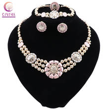 CYNTHIA Dubai Jewelry Sets Women Fashion Necklace Earrings Bracelet Ring Set Women Gold African Women Jewelry Set 2024 - buy cheap