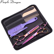 Purple Dragon 5.5" Japanese 440C Beauty Hair Scissors Thinning Scissors Hair Cutting Scissors Set Professional 9002# Barber Shop 2024 - buy cheap