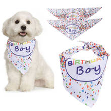 Pet Bandana Confetti Letter Print Dog Bandana Bib Pet Bib For Dog Cats Birthday Pet Dress Up Clothing Accessories Boy Girl 2024 - buy cheap