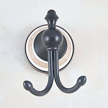 1Pcs Black Oil Rubbed Brass Wall Mounted Double Robe Hooks Coat Hat Towel Hook Hanger Bathroom Accessory aba716 2024 - buy cheap