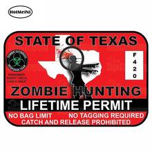 HotMeiNi 13cm x 8.6cm Texas Zombie Hunting Permit Bumper Laptop Sticker DECAL Funny Truck Yeti Novelty Car Sticker 2024 - buy cheap