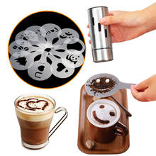 Molde de plástico para desenhar em café 16 peças, formas para barista decoração em espuma de café 2024 - compre barato