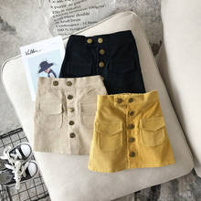 Girls Skirt Cute Fashion Children'S Clothing 2020 Autumn New Girl Sweet Pocket Corduroy Skirt For Baby Bag Hip Skirt Short Skirt 2024 - buy cheap