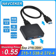 Сплиттер Navceker HDMI 1x2 1080P 4K, сплиттер 1 в 2 выходах, усилитель HDMI, кабельный сплиттер 2,0 для HDTV, PS4, PS5, Xbox 2024 - купить недорого