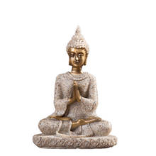 Artesanal natureza arenito pequeno buda estátua tailândia buda escultura hindu fengshui estatueta zen meditação decoração em miniatura 2024 - compre barato