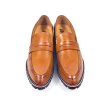Sapatos masculinos de couro legítimo, sapatos estilo oxford com cadarço e pregas 2024 - compre barato