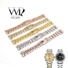 Rolami pulseira de relógio de aço inoxidável 316l 20 21mm, extremidade curvada sólida, fechos de parafuso de substituição, pulseira de relógio para rolex 2024 - compre barato