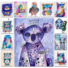 Pintura de diamante cuadrado completo 5D, bordado de punto de cruz, animales, búho, pájaro, gato, elefante, koala, mosaico de dibujo redondo artesanal, 626 2024 - compra barato