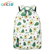 OKKID school backpack for girls cute Avocado pattern backpack schoolbag girl gift kids school bags student bookbag women bagpack 2024 - buy cheap