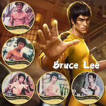 Bruce Lee-moneda chapada en oro Kungfu, superestrella, monedas de oro para regalos de cumpleaños, colección de monedas de desafío de Metal de dragón chino 2024 - compra barato