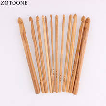 ZOTOONE-agujas de tejer de bambú, accesorios para herramientas de costura, 12 tamaños, 3mm-10mm 2024 - compra barato