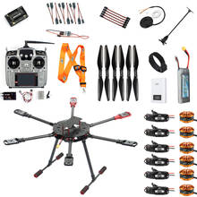 Jmt saker675 675mm 6 eixos de fibra de carbono dobrável diy rc drone com controle de vôo apm2.8 5 v 12 vbec módulo de potência integrada esc 2024 - compre barato