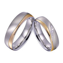Anillos de boda de alianza para hombre, joyería de aniversario para mujer, color dorado y plateado, conjunto de anillos para pareja de matrimonio a juego 2024 - compra barato