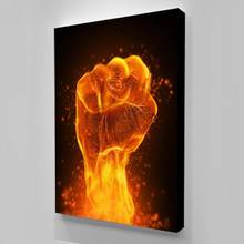 Oiling Canvas Painting Home Decoration Wall Art Fire Hand Cartoon Gift Picture Print Modular Modern Frame Poster For Living Room 2024 - buy cheap