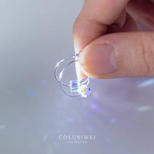 Colusiwei clásico auténtico 100% de Plata de Ley 925 coloridos cuadrado de cristal aro pendientes para las mujeres de la joyería de la plata esterlina 2024 - compra barato