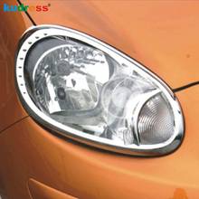 Head Light Lamp Cover Trim For Nissan March Micra 2011 2012 ABS Chrome Front Headlight Frames Trim Car Styling Accessories 2pcs 2024 - buy cheap