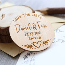 10pcs Personalize Wood Save the Date Magnets Wedding Party Event Favors,Souvenirs Decoration Rustic Engraved Gifts for Guests 2024 - buy cheap