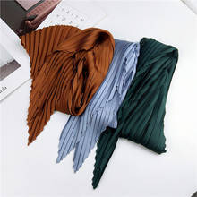 70*70cm Small Crinkle Hijab Scarf For Women Solid Color Kerchief Silk Satin Hair Scarfs Female Cute Shawl Bag Scarves For Ladies 2024 - buy cheap