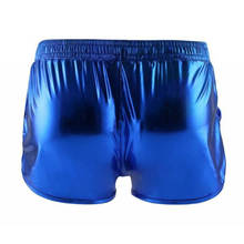 Shorts metálico brilhante para festa, bermudas com cintura elástica para shows, festas e clubes de verão, calções holográficos para homens 2024 - compre barato